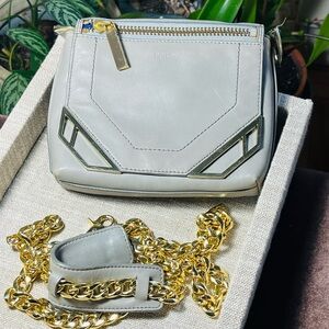 Botkier Linea Gray Leather Crossbody Bag